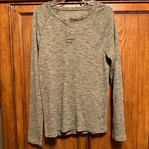 NEW w/o Tags Men’s Small Aeropostale Olive Ribbed Henley Long Sleeved Pullover